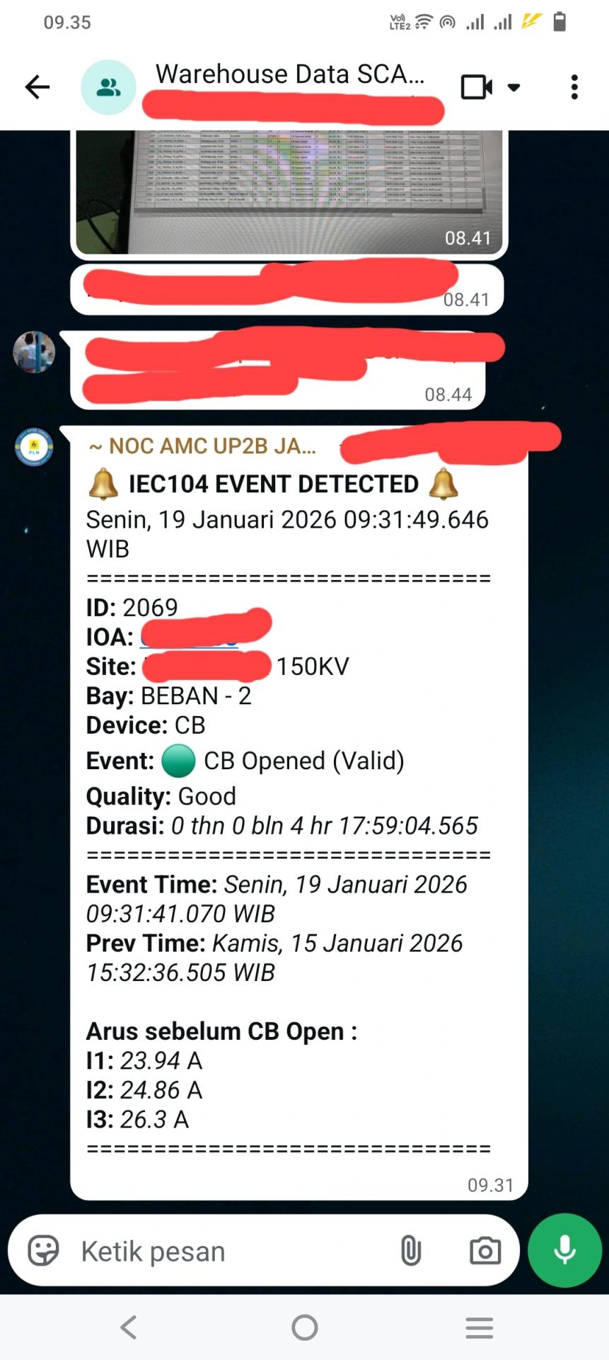 PLN UP2B Event Notifier